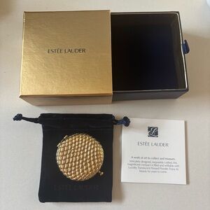 Vintage Estée Lauder Golden Lizzard Compact Lucidity Translucent Pressed Powder